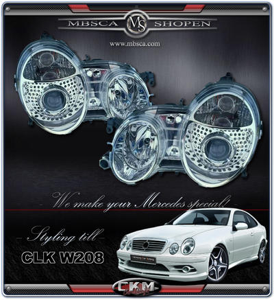 CLK - W208 97-01 - Clear frontlights projector 2pcs