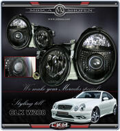Clear frontlights projector 2pcs Black Halogen/Xenon