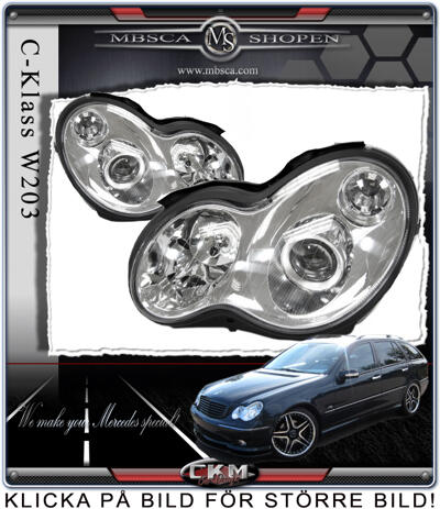 C-Class - W203 01-06 - Clear frontlights "C55 look"  2pcs Halogen