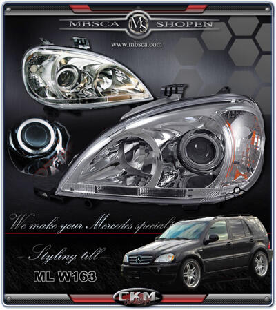 ML-Class - W163 97-04 - Clear frontlights Angel Eyes 2 pcs set