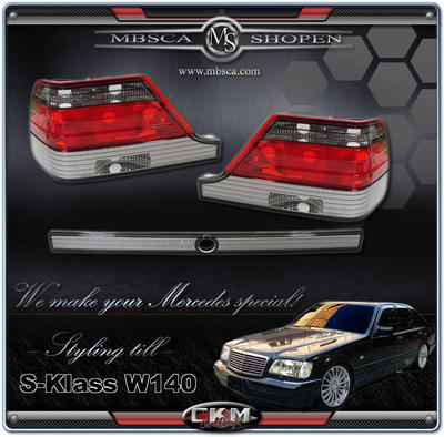 S-Class - W140 92-98 - Clearglas taillights Red/Smoke 95-98  3 pcs