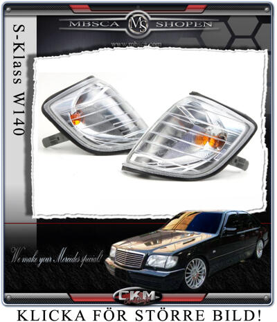 S-Class - W140 92-98 - Clear frontblinkers 2pcs