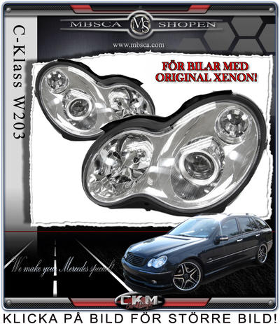 C-Class - W203 01-06 - Clear frontlights "C55 look"   2pcs For Original Xenon Cars