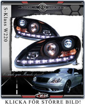 Clear glas facelift frontlights DEVIL EYES Black 2pcs