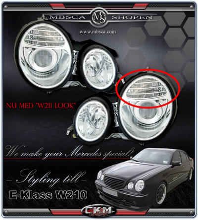 E-Class - W210 96-01 - Clear frontlights projector clear "W211 LOOK". 2pcs