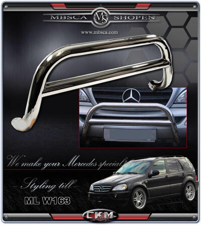 ML-Class - W163 97-04 - Chromed bull guard V2 1 pcs