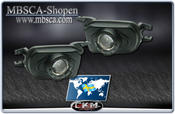 Clear fog lights projector in black2 pcs